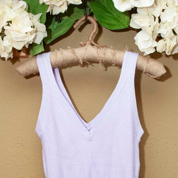 NWT Express Sleeveless V-Neck Ribbed Fit and Flare Sweater Dress size S - Picture 4 of 7